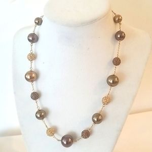 VINTAGE Carolee Gold Tone Faux Pearl Necklace